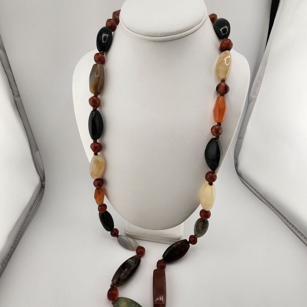 Vintage Agate Semiprecious Stones Necklace